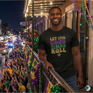 Lasst die guten Zeiten rollen Mardi Gras Glitter T T-Shirt