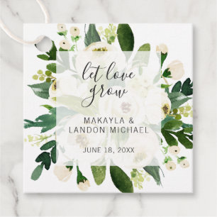 Lasst die Liebe wachsen, elegante weiße florale Ho Geschenkanhänger