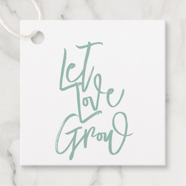 Lasst die Liebe wachsen Geschenkanhänger (Vorderseite)