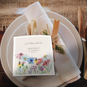 Lasst die Liebe wachsen Wildblumen-Land Florale Ho Serviette