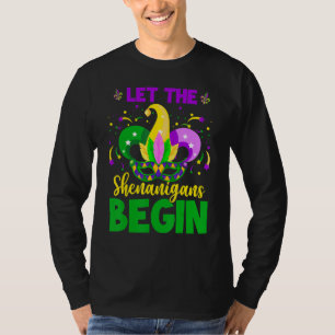 Lasst die Mardi Gras-Scherze beginnen Kostüm-Maske T-Shirt