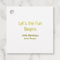 Lasst die Party beginnen 20. Geburtstag gelb blau