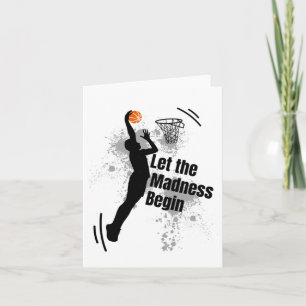 Lasst die Verrücktheit beginnen Basketball Neuheit Karte