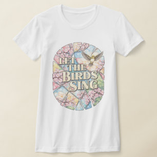 Lasst die Vögel singen — Frühlings-Kaleidoskop-Poe T-Shirt