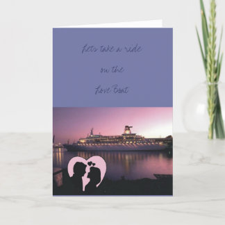 Lässt eine Fahrt auf das Liebe-Boot nehmen Feiertagskarte