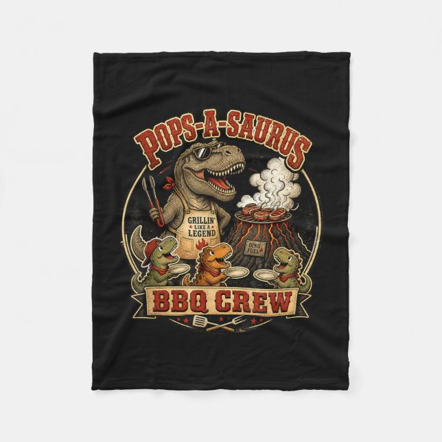 Lässt einen Saurus BBQ-Crew lustiger Dinosaurier-V Fleecedecke (Vorderseite)