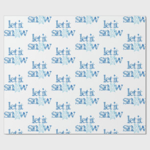 LASST ES SCHNEIEN blaue Schneeflocken Winter Wonde Geschenkpapier