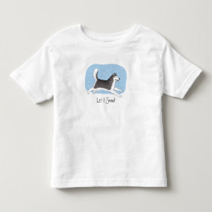 "Lasst es schneien!" Fröhliches Hundedesign Kleinkind T-shirt