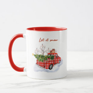 Lasst es schneien roter LKW Weihnachten Urlaub Tasse