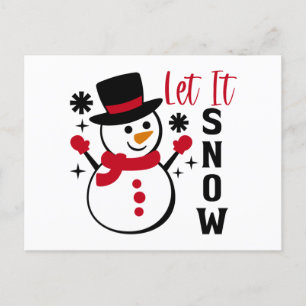 Lasst es schneien Schneemann Feiertagspostkarte
