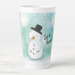 Lasst es schneien Schneemann und Schneeflocken Milchtasse