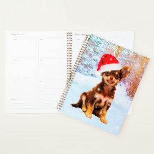 Lasst es schneien Weihnachtsurlaub Chihuahua Hund Planer