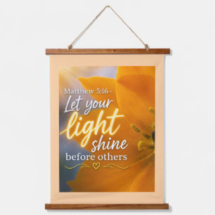Lasst euer Licht leuchten! Inspirierende Schrift Wandteppich Mit Holzrahmen