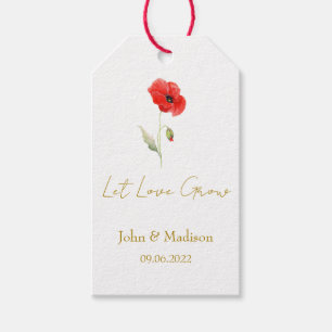 Lasst Liebe wachsen Mohnsamen-Päckchen Hochzeit Geschenkanhänger