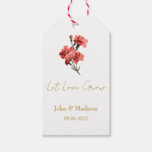 Lasst Liebe wachsen Nelkensamenpackung Hochzeit Geschenkanhänger