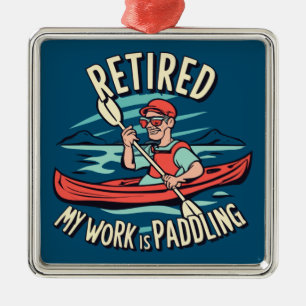 Lässt meine Arbeit Kayak paddeln Ornament Aus Metall