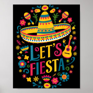 Lasst mexikanische Fiesta Cinco de Mayo Party farb Poster