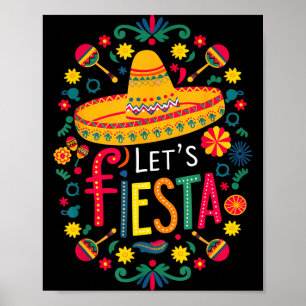 Lasst mexikanische Fiesta Cinco de Mayo Party farb Poster