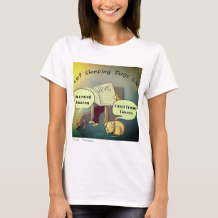 Lasst schlafende Hunde lügende Damen-Comic-T-Shirt T-Shirt