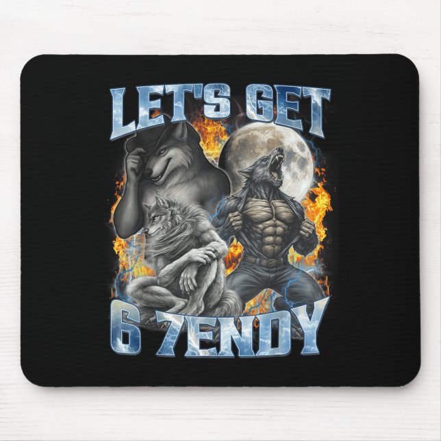 Lasst uns 6 7endy Cool Lustig Alpha Wolf Werwolf I Mousepad (Vorne)