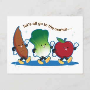 Lasst uns alle auf den Markt gehen Postkarte