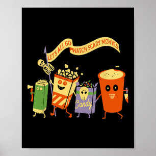 Lasst uns alle gruselige Filme anschauen Funny Pop Poster