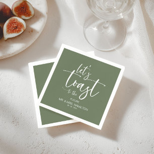 Lasst uns auf Chic Calligraphy Verlobungsfeier ans Serviette