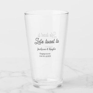 Lasst uns auf den Verlobungsfeier Namen Datum eleg Glas