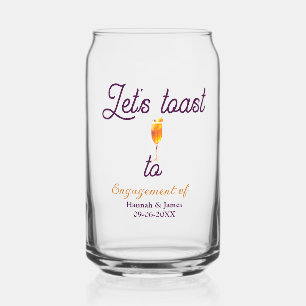 Lasst uns auf den Verlobungsfeier Namen Datum Glas
