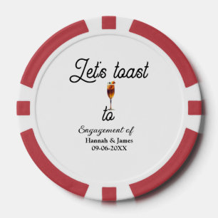 Lasst uns auf den Verlobungsfeier Namen Datum Glas Pokerchips