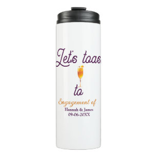 Lasst uns auf den Verlobungsfeier Namen Datum Glas Thermosbecher