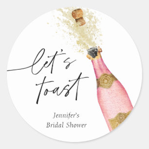 Lasst uns auf die Braut Hochzeitstoast aussprechen Runder Aufkleber