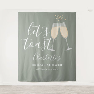 Lasst uns auf die Brautparty toasten Sagegrüner Hi Wandteppich