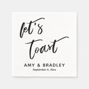 Lasst uns auf die Handgeschriebene Typografie Hoch Serviette