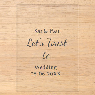 Lasst uns auf die Hochzeit Name Datum einfaches Pa Acryleinladungen
