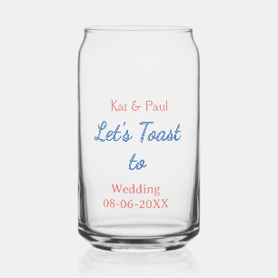 Lasst uns auf die Hochzeit name datum einfaches Pa Dosenglas