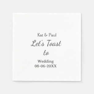 Lasst uns auf die Hochzeit name datum einfaches Pa Serviette