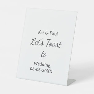 Lasst uns auf die Hochzeit name datum einfaches Pa Sockelschild