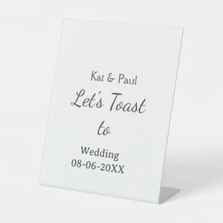 Lasst uns auf die Hochzeit name datum einfaches Pa Sockelschild