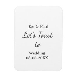 Lasst uns auf die Hochzeit toasten Name Datum einf Magnet