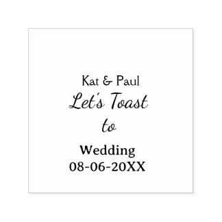 Lasst uns auf die Hochzeit tosten name datum einfa Permastempel