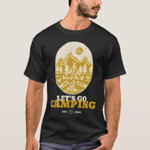 Lasst uns auf ein Camping-Abenteuer gehen retro T-Shirt