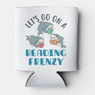 Lasst uns auf einen lesenden Frenzy Teacher Shark  Dosenkühler