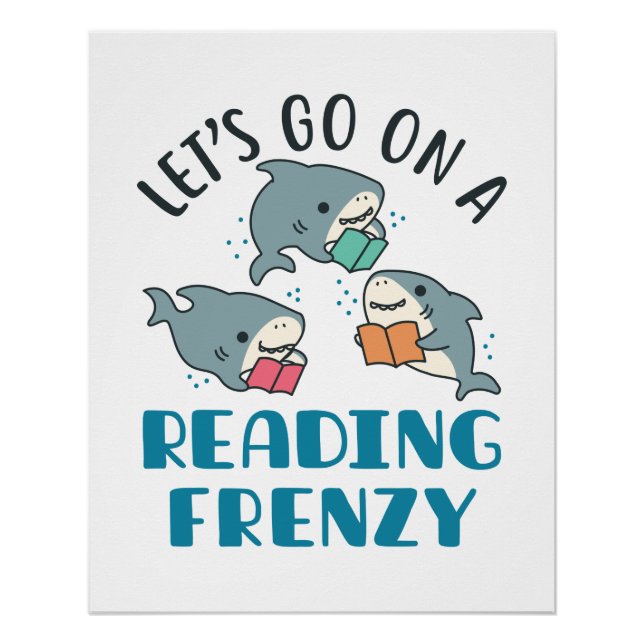 Lasst uns auf einen lesenden Frenzy Teacher Shark  Poster (Vorderseite)