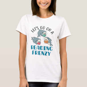 Lasst uns auf einen lesenden Frenzy Teacher Shark  T-Shirt