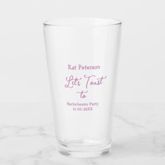 Lasst uns auf JUNGGESELLINNEN-ABSCHIEDSPARTY NAME Glas