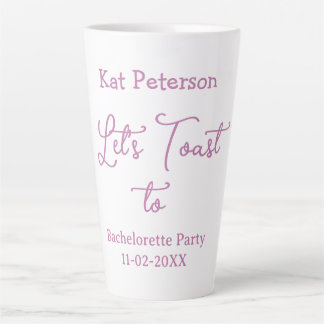 Lasst uns auf JUNGGESELLINNEN-ABSCHIEDSPARTY NAME Milchtasse