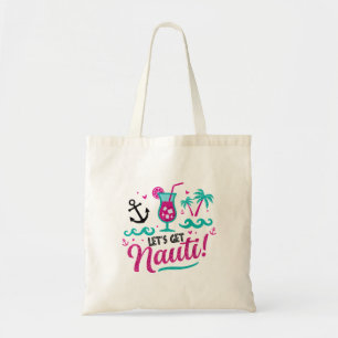 Lasst uns ausgelassen sein! Rosa Glitter-Nautik Tragetasche