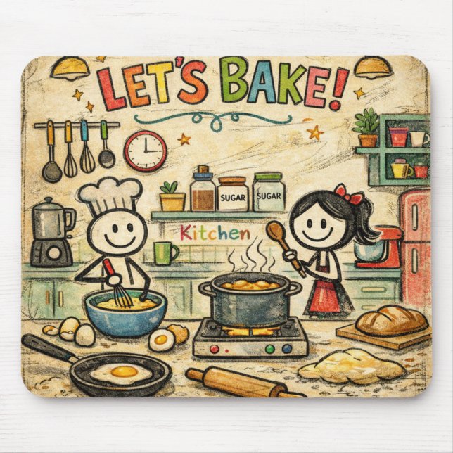 Lasst uns backen! Küchen-Mauspad Mousepad (Vorne)