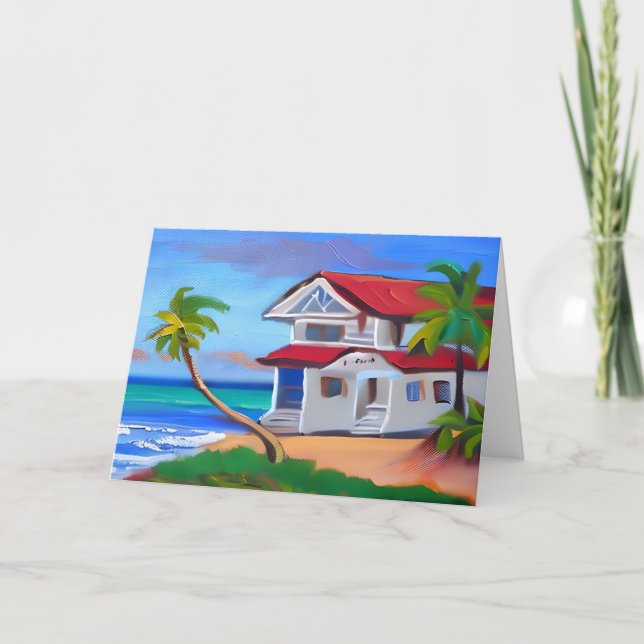 Lasst uns bald aufholen | Tropical Beach House Karte (Vorderseite)